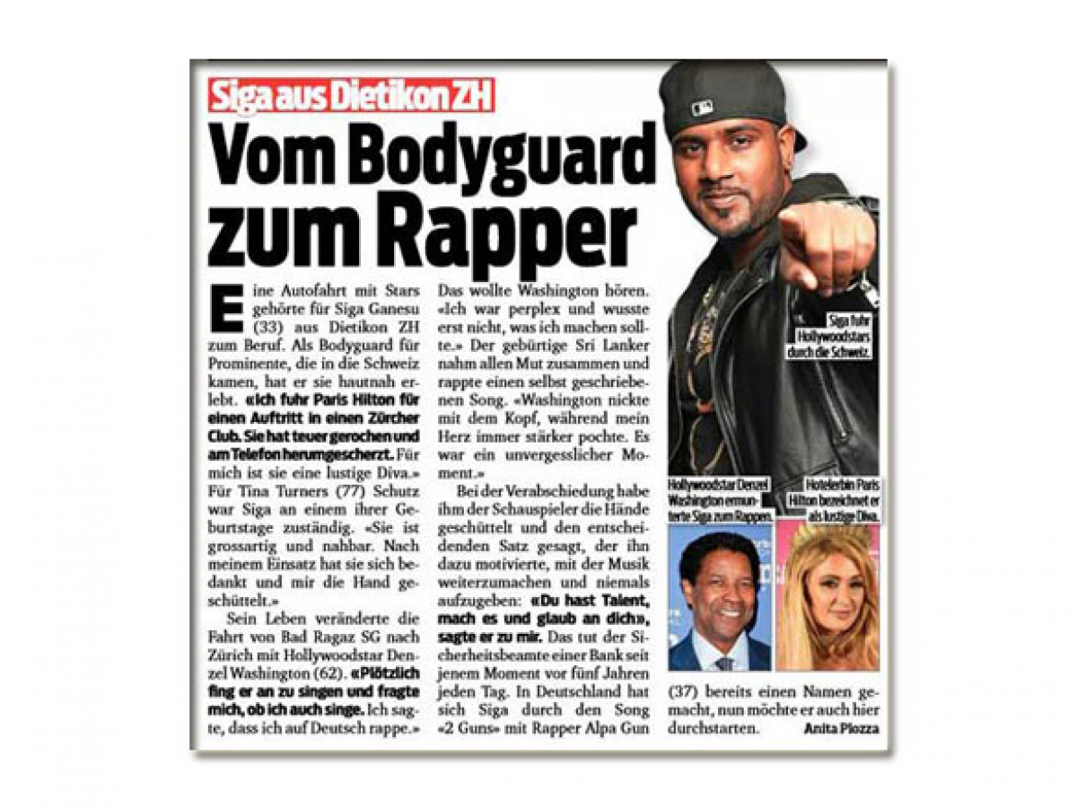 BLICK - Siga aus Dietikon ZH - Vom Bodyguard zum Rapper